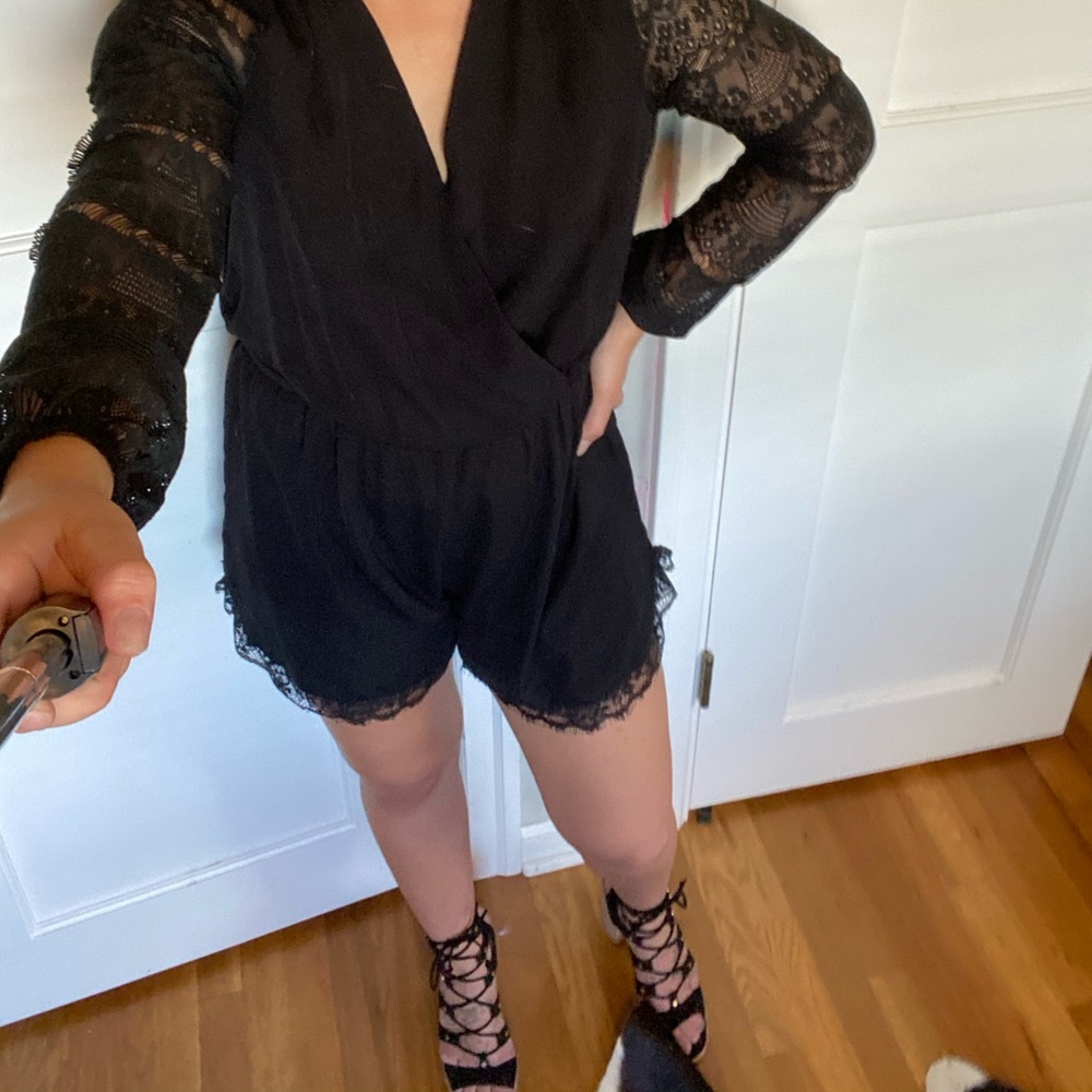 Black Lace Romper